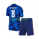 Camisolas de futebol Croácia Mateo Kovacic 8 Criança Equipamento Alternativa Euro 2024 Manga Curta